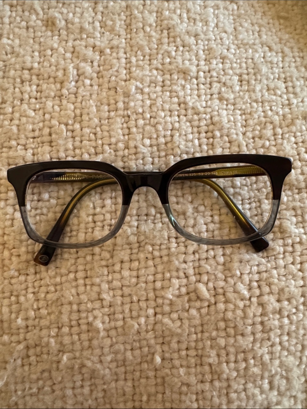 Warby Parker Bowen Two-Tone Black to Bluish Gray Square Eyeglass Frames